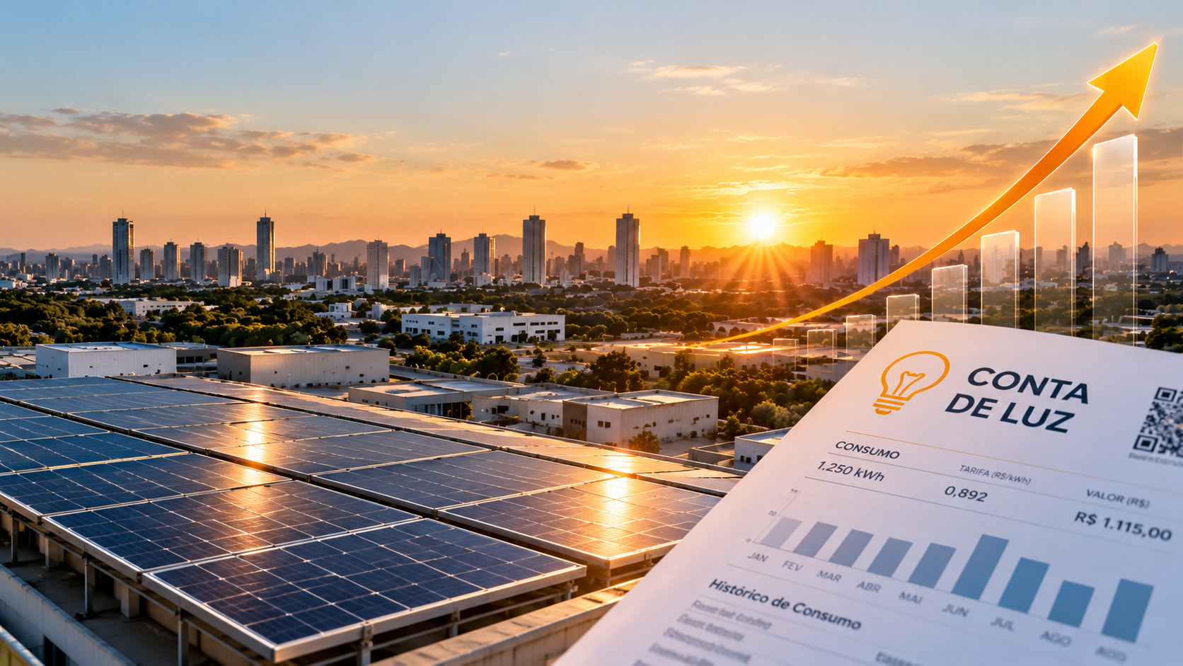 Conta de luz pode subir 9,4%: por que a geração distribuída virou uma defesa estratégica para empresas em 2027 Conta de luz pode subir 9,4%: por que a geração distribuída virou uma defesa estratégica para empresas em 2027